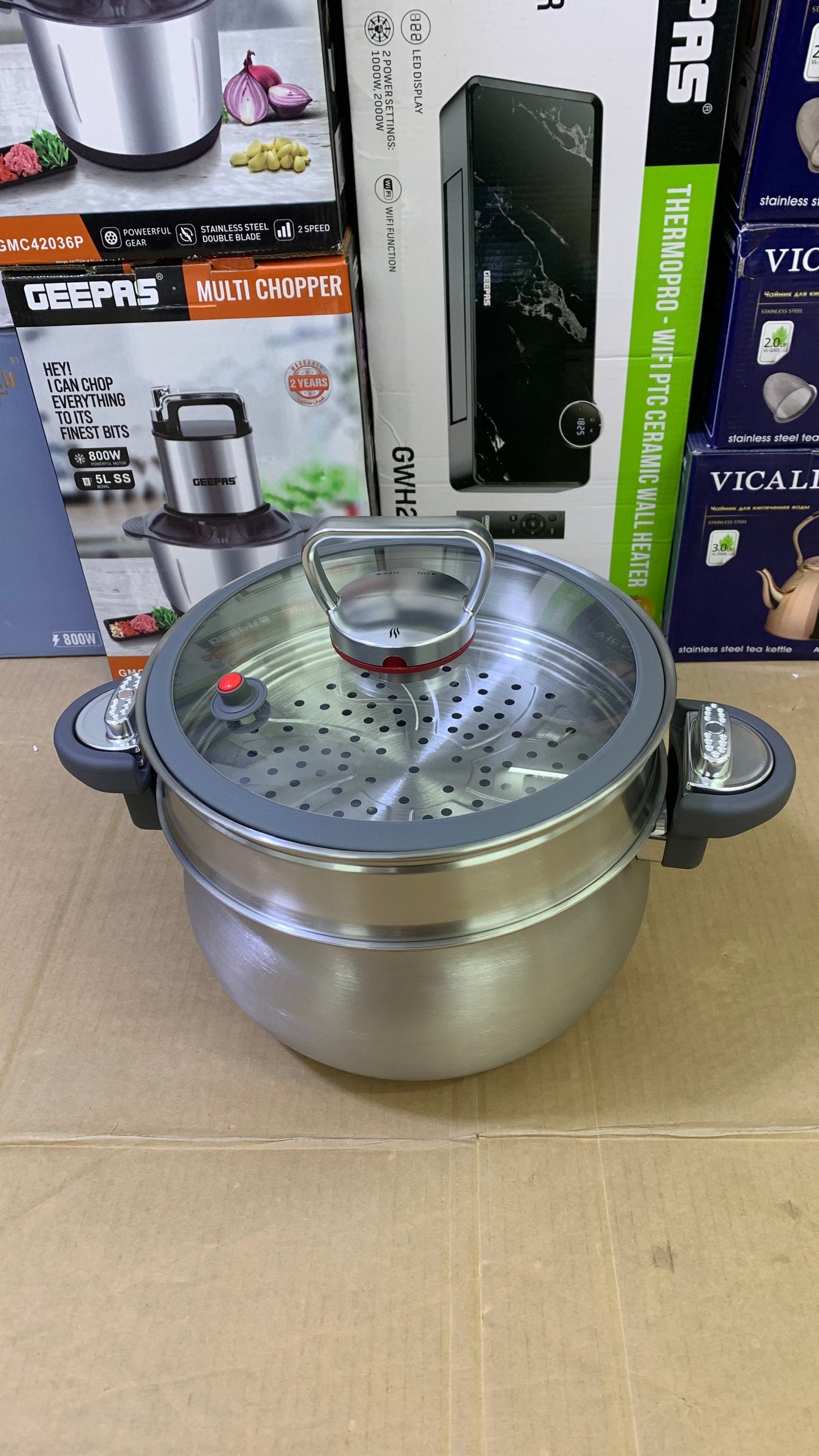 Lot 2in1 Pressure Cooker with steamer Stainless Steel Easy lock and unlock