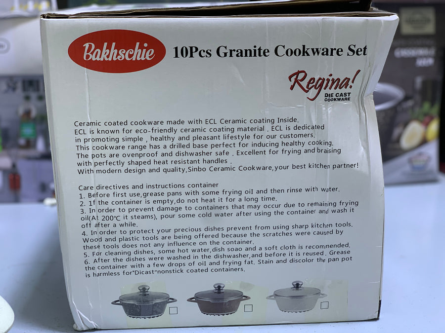 Bakkschie Brand 10 Pieces Non Stick Ceramic Cookware Set