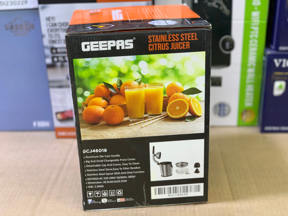 Geepas brand Citrus Juicer 300 watt stainless steel