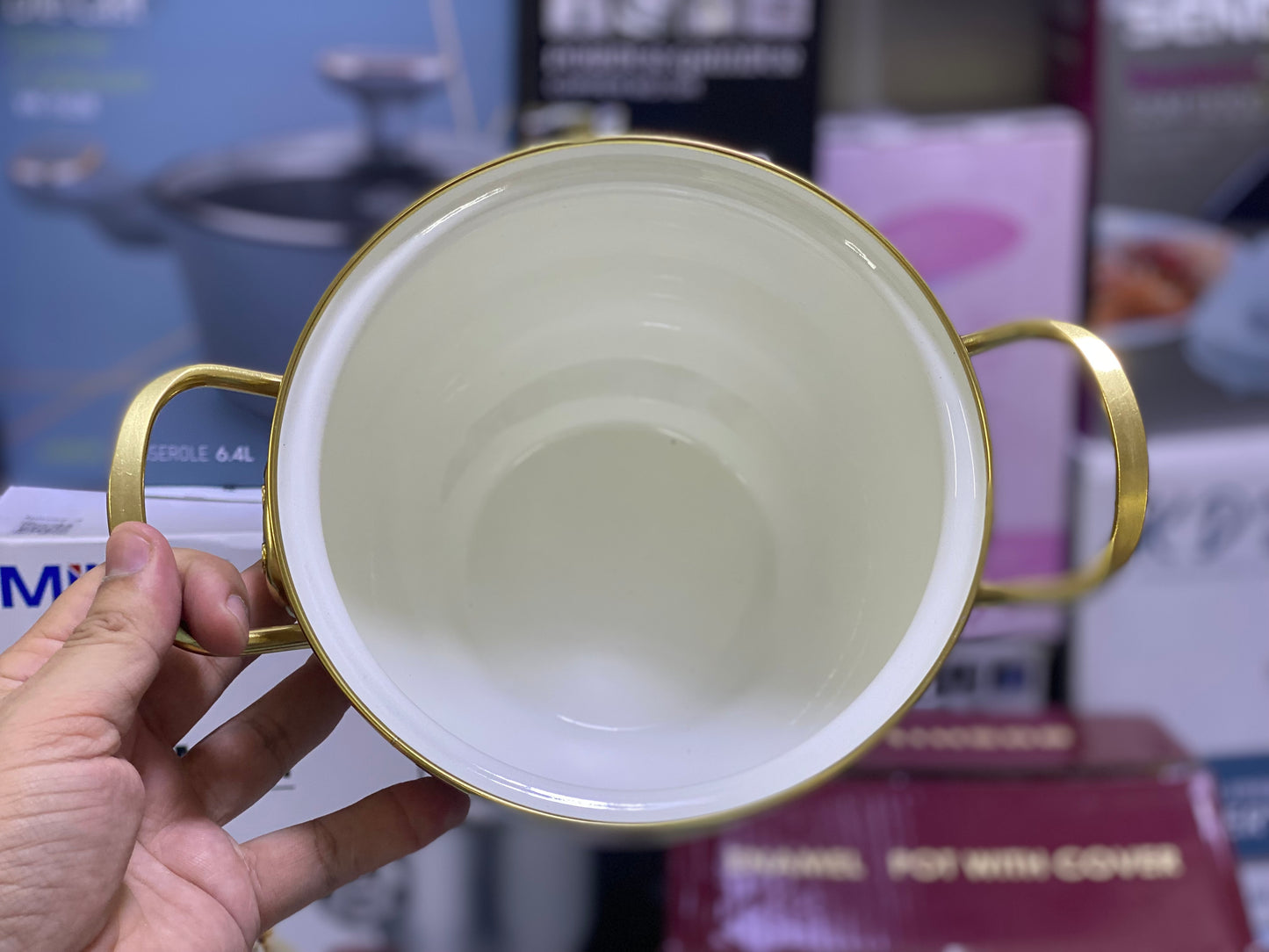 BOSHILANG Enamel Coating 3 Pieces Pots