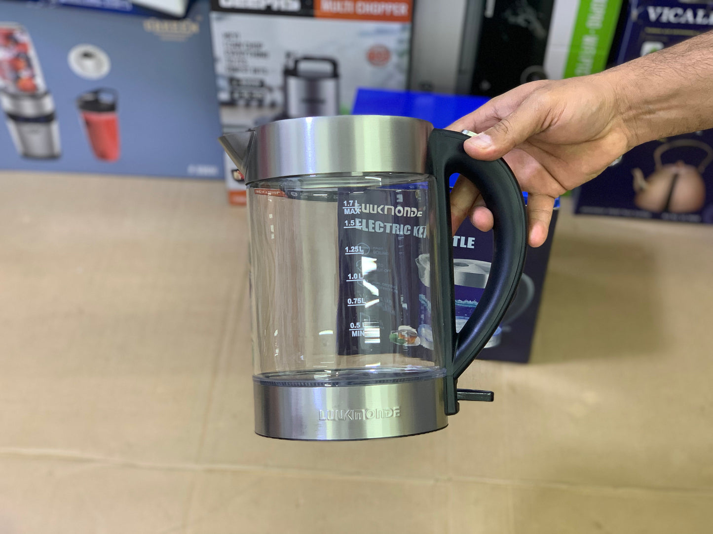 Luuknoade Brand transparent glass electric tea kettle