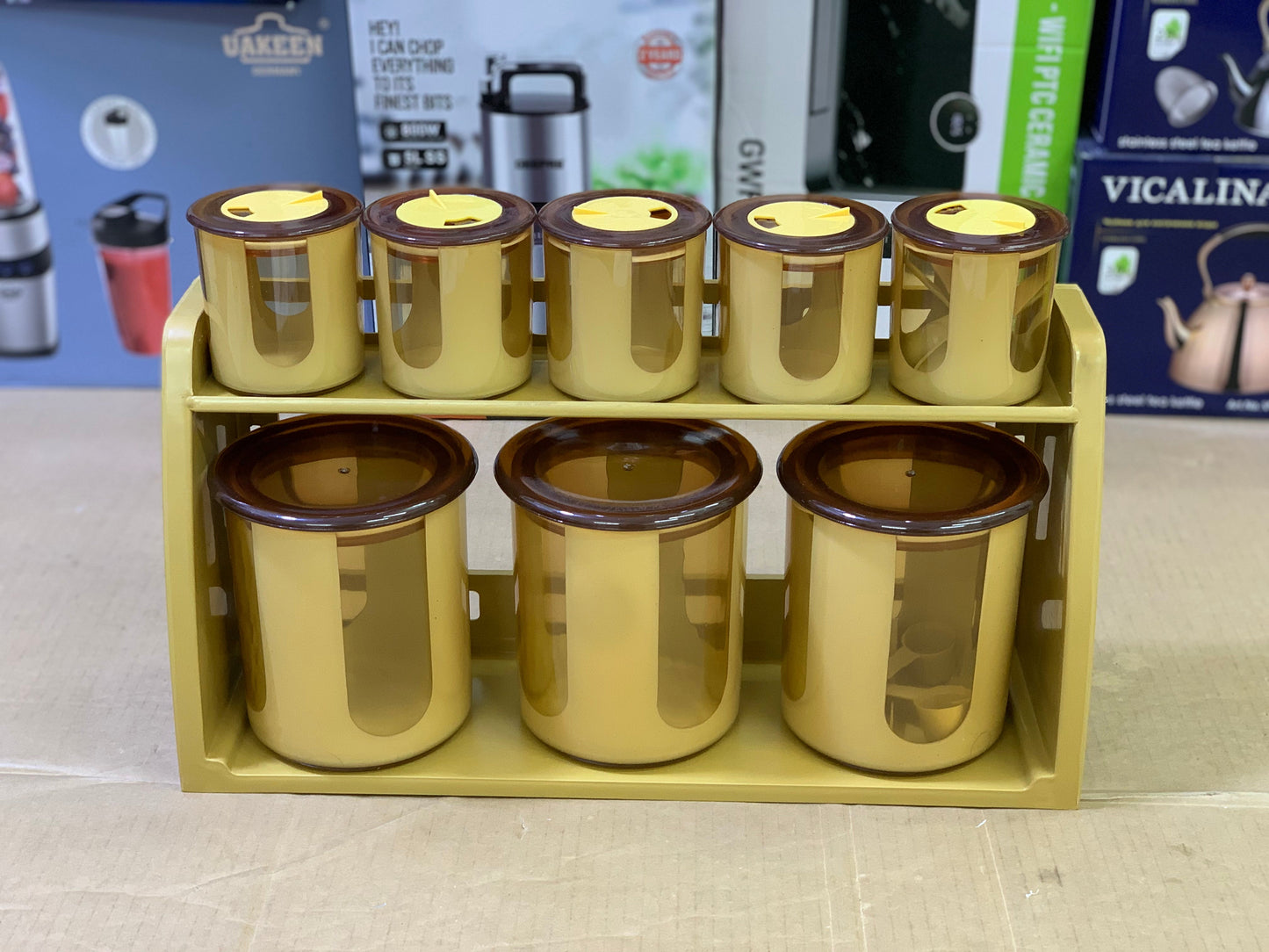 8 Pieces Plastic Portable Spice Organizer with measuring spoon