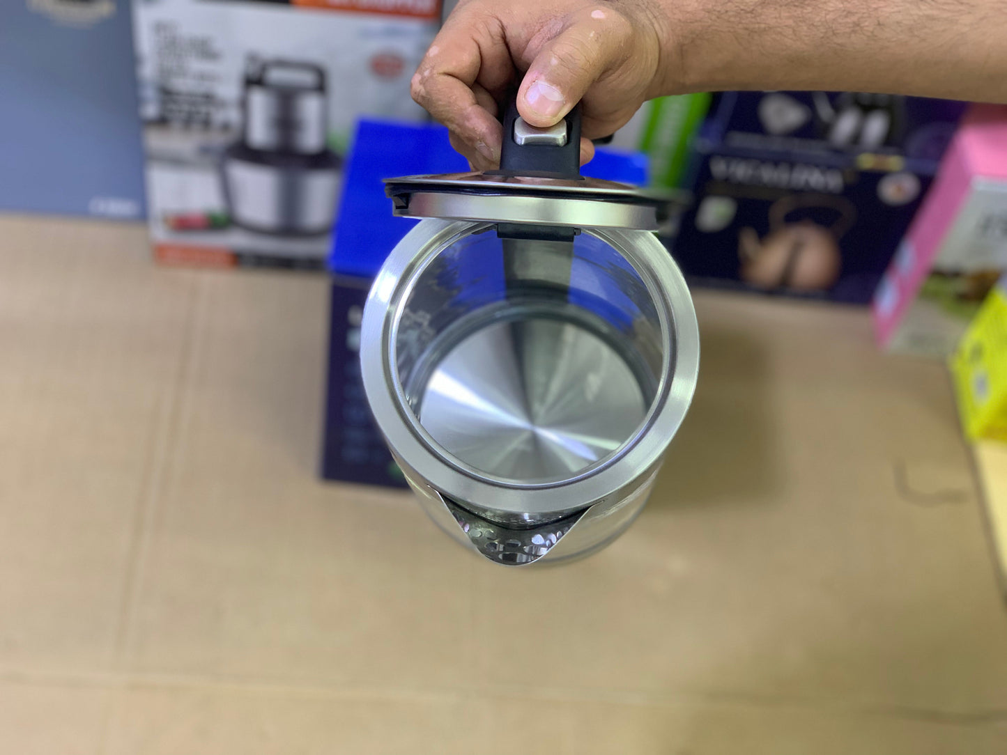 Luuknoade Brand transparent glass electric tea kettle