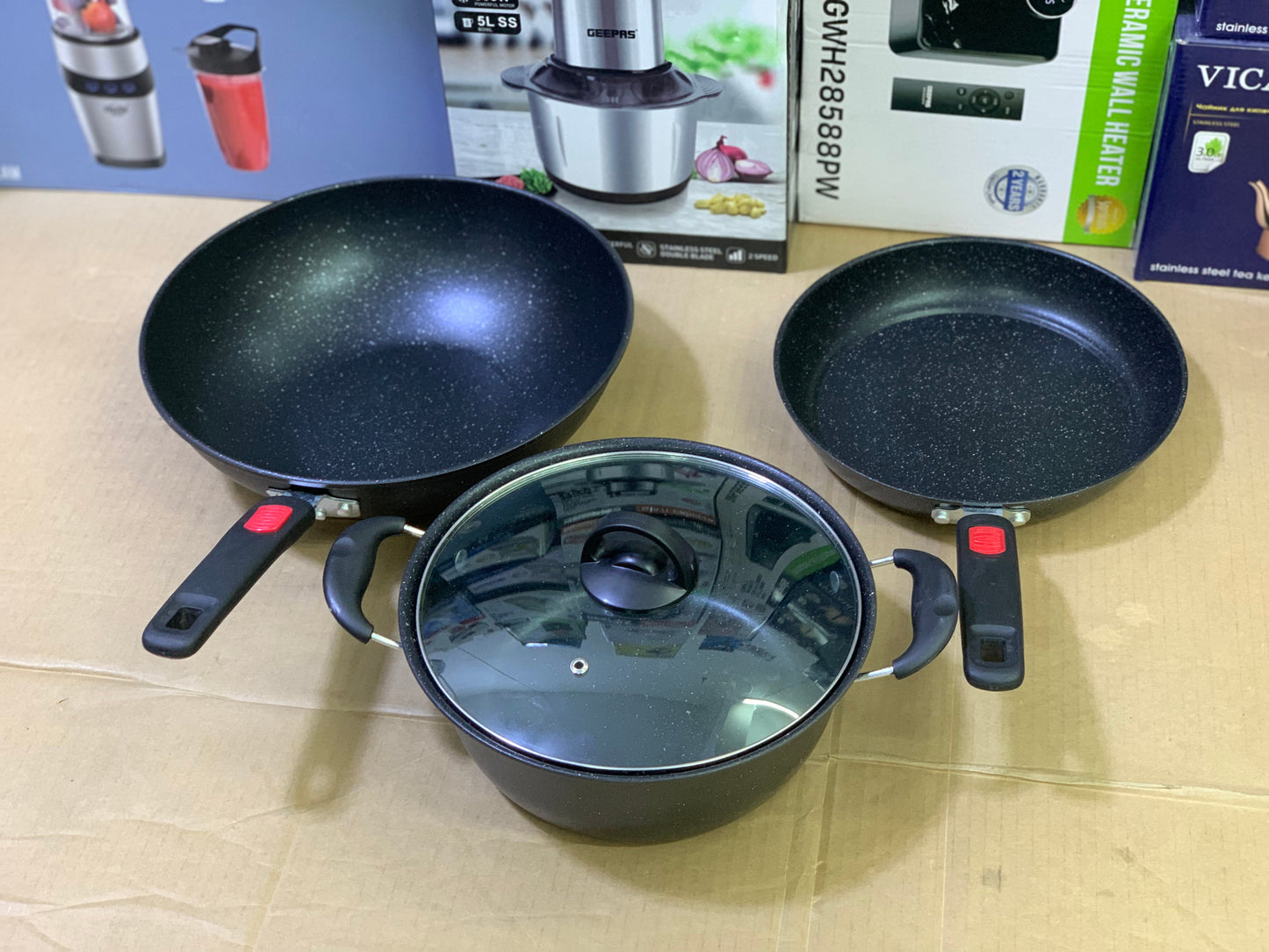 Longziwei Cookware set Nonstick granite coating