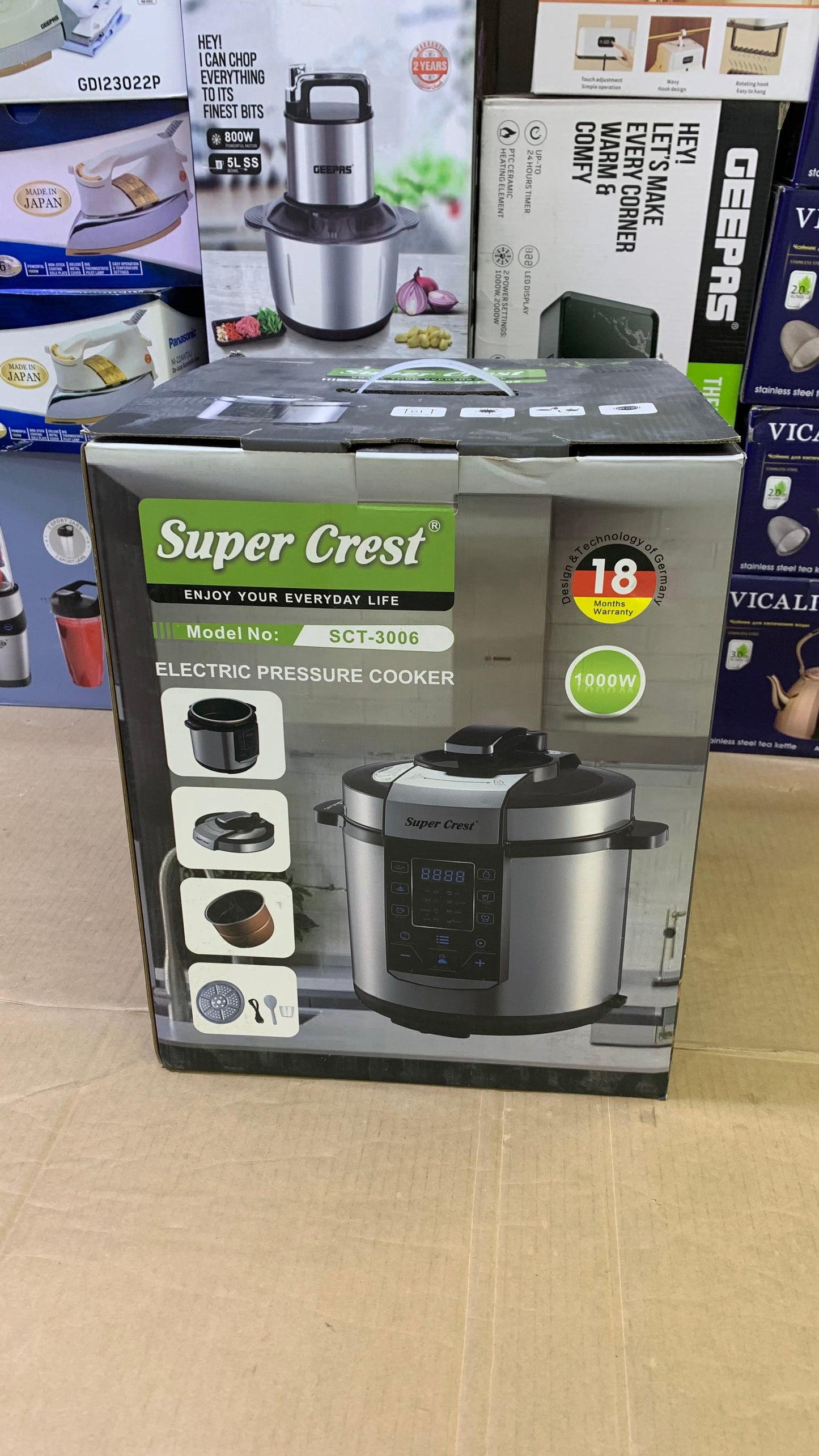 Super Crest Electric Pressure Cooker 1000w Model: SCT-3006