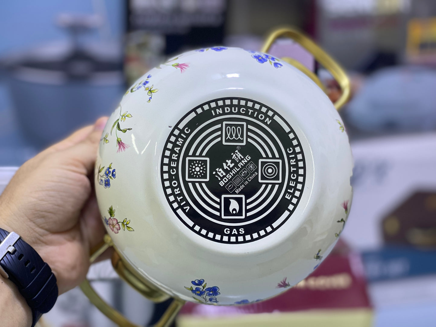 BOSHILANG Enamel Coating 3 Pieces Pots