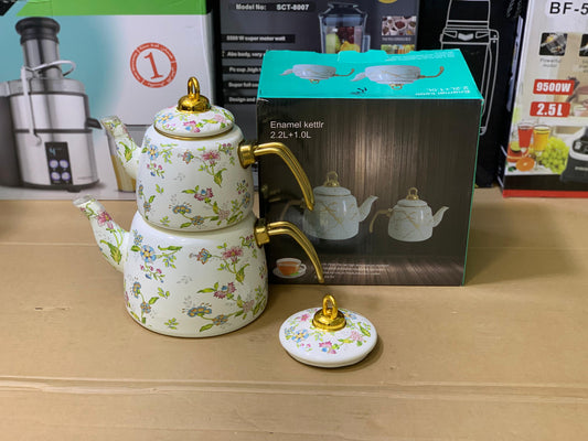 Enamel Coating Stylish Tea Kettles Two Pieces