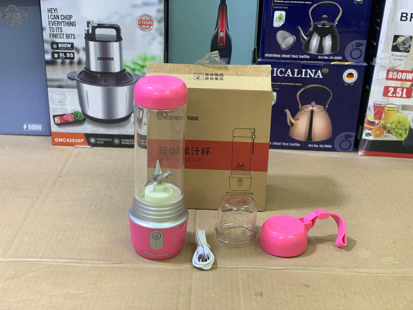 Portable Sports Juice Cup Juicer 420ml Stainless Steel Blades