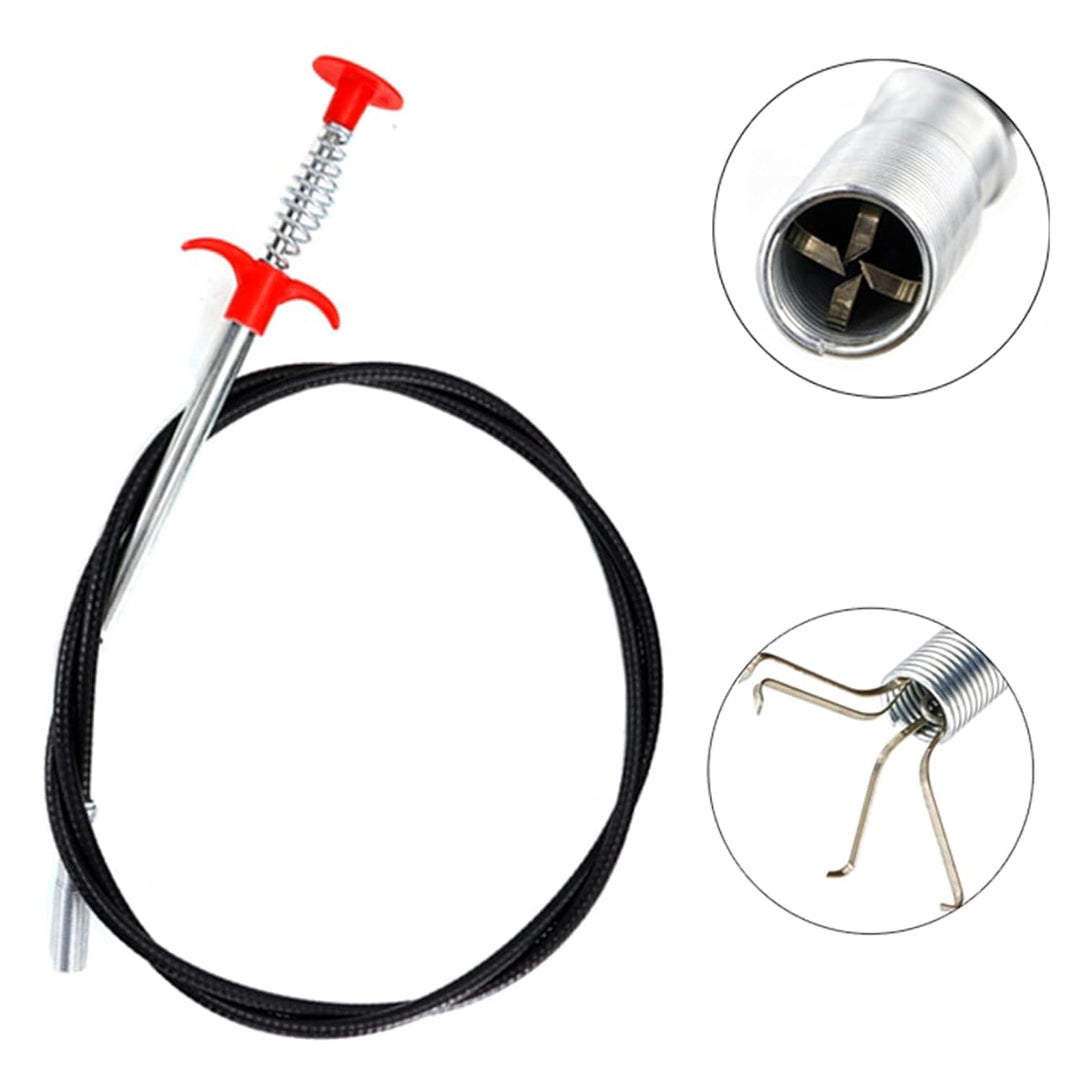 Drain Cleaning Stick Tool Wire Sink Cleaning Hook Cleaning Clog Clogged Drain for Multipurpose Kitchen Bathroom Sink Toilet