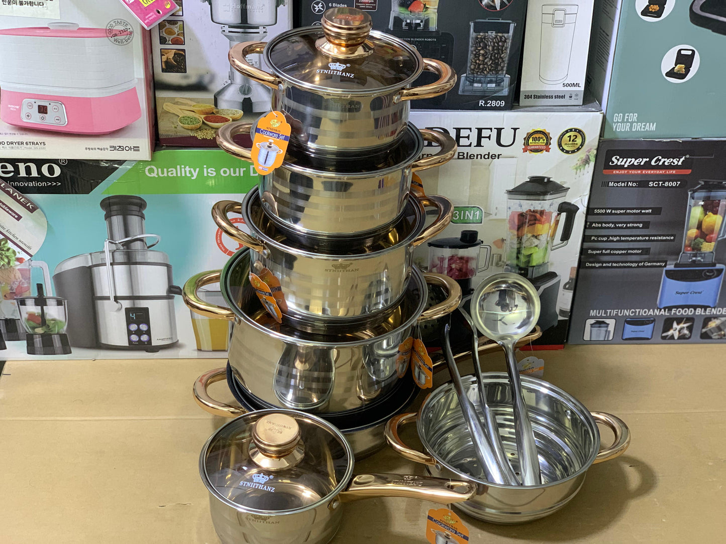 High Quality Cookware set 16 pcs Stainless steel