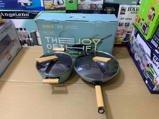 BOBER Ceramic cookware set 2 pieces Frying pans 30cm and casserole 26cm