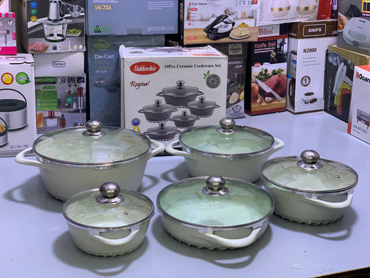 Bakkschie Brand 10 Pieces Non Stick Ceramic Cookware Set