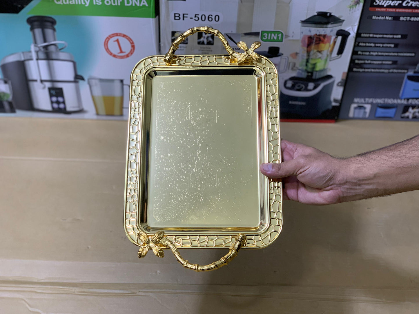 Stainless steel Golden Tray set Model H-1 Golden