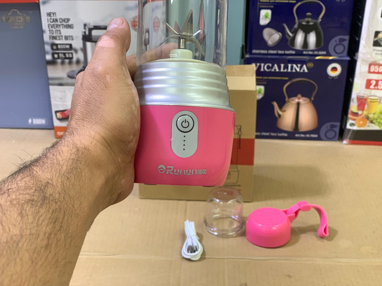 Portable Sports Juice Cup Juicer 420ml Stainless Steel Blades