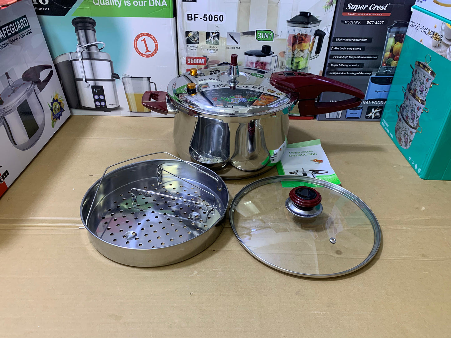 6 Safeguard HCX 3 in 1 Pressure Cooker Stainless Steel