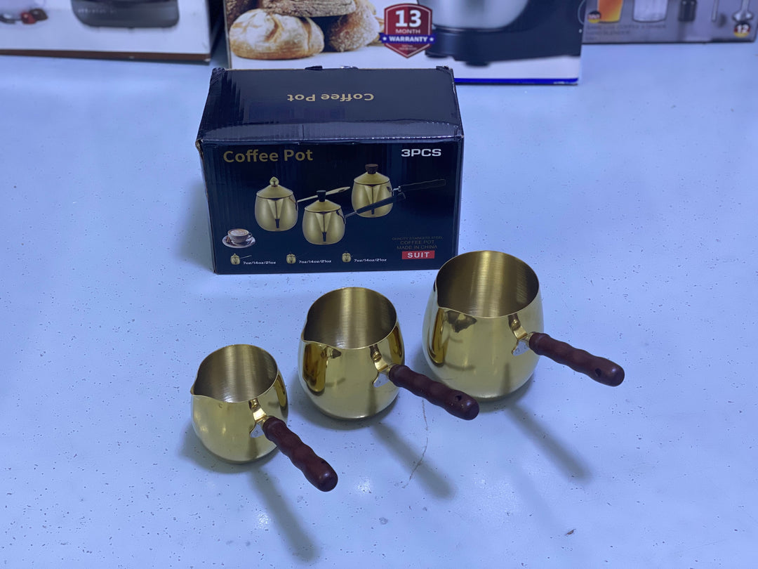 Stainless Steel 3 Pieces Coffee Pots