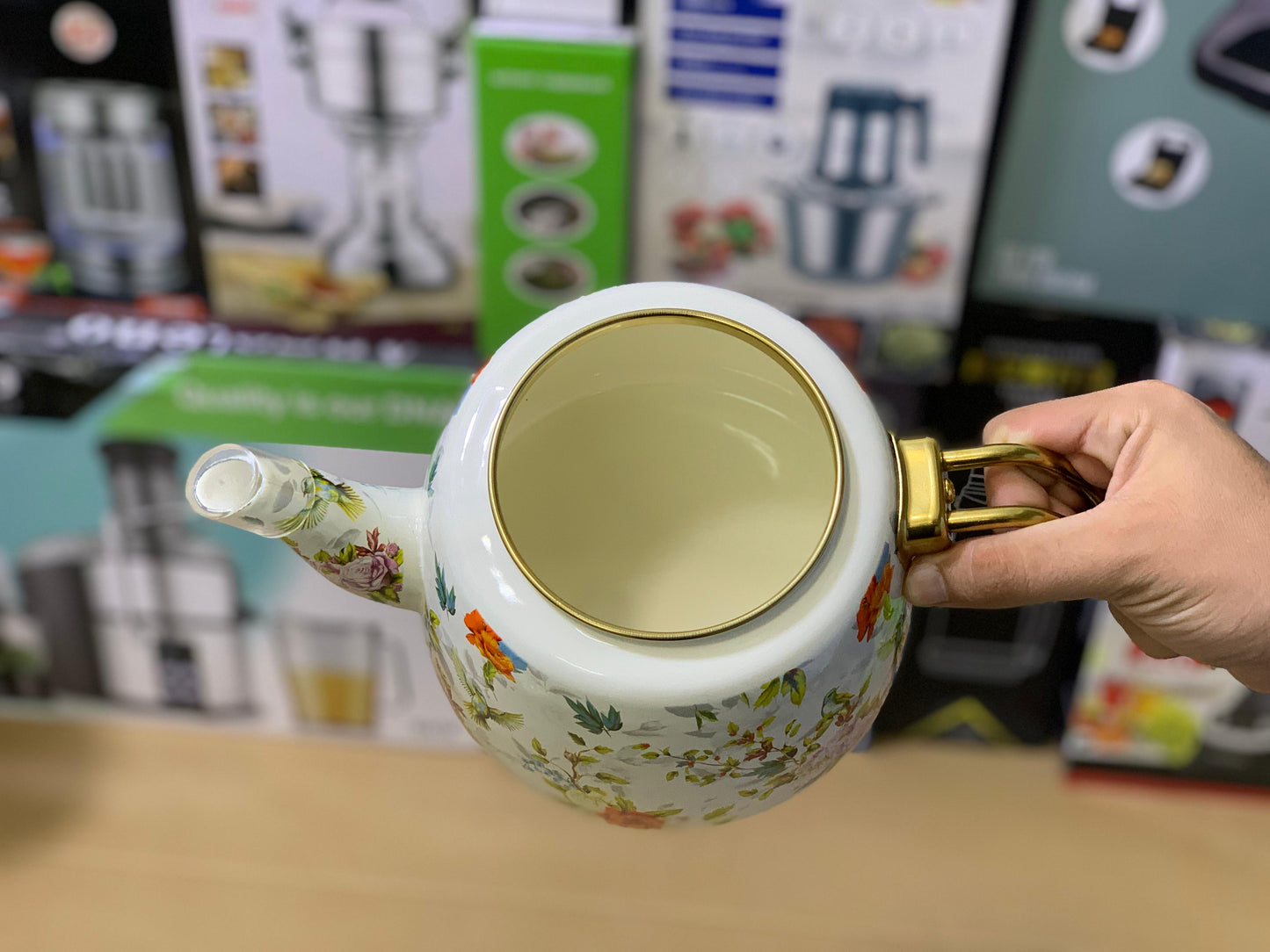Enamel Coating Stylish Tea Kettles Two Pieces